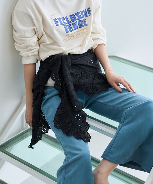 FREAK'S STORE（フリークスストア）の「インド マルチウェイ ラウンドフリルレース（その他トップス・レディース・ブラック/オフホワイト・ﾌﾘ-）」の6枚目の写真