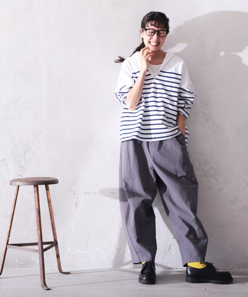 soulberry（ソウルベリー）の「おてんばblueセーラー襟のボーダーカットソー（Tシャツ/カットソー・レディース・ネイビー系・L/M/5L/4L/3L/LL）」の12枚目の写真