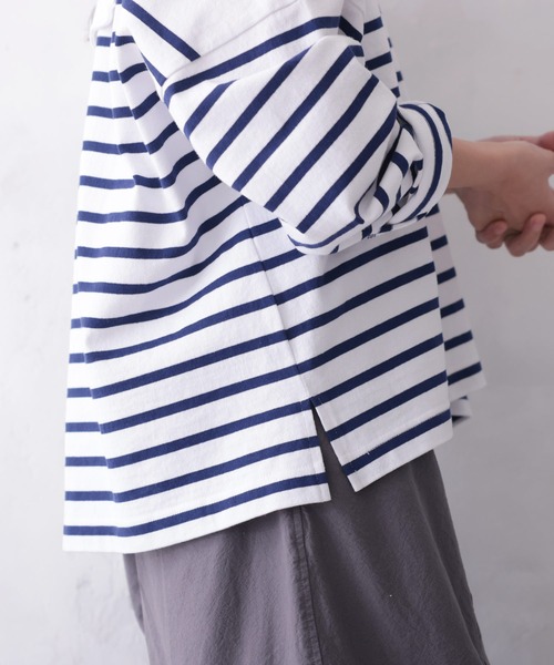 tシャツ おてんばblueセーラー襟のボーダーカットソー レディース soulberry tシャツ おてんばblueセーラー襟のボーダーカットソー