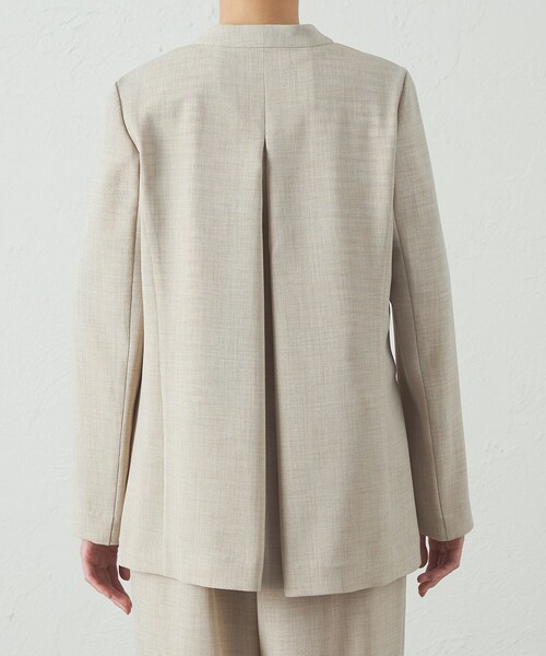 CAST:（キャストコロン）の「【セットアップ対応/洗える/吸水速乾】リネンライクノーカラーサマージャケット（テーラードジャケット・レディース・ネイビー/ベージュ/ブラック・S/M/L）」の13枚目の写真