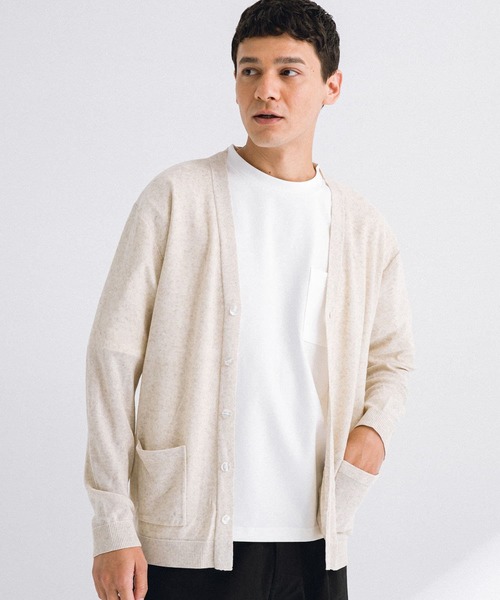 URBAN RESEARCH Sonny Label(アーバンリサーチサニーレーベル)の「リネン混ニットカーディガン(カーディガン/ボレロ・メンズ・ナチュラル/チャコールグレー/ネイビー/ピンク・MEDIUM/LARGE)」の6枚目の写真