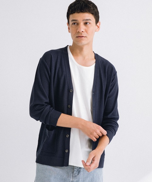 URBAN RESEARCH Sonny Label(アーバンリサーチサニーレーベル)の「リネン混ニットカーディガン(カーディガン/ボレロ・メンズ・ナチュラル/チャコールグレー/ネイビー/ピンク・MEDIUM/LARGE)」の4枚目の写真