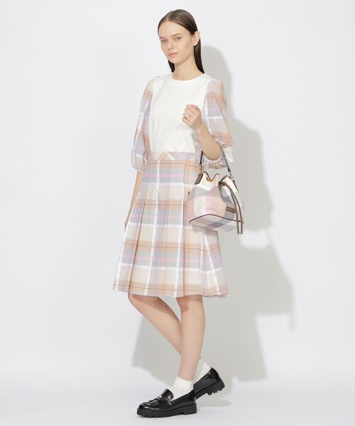 BLUE LABEL CRESTBRIDGE(ブルーレーベルクレストブリッジ)の「クレストブリッジチェックキャンバスコロン(ショルダーバッグ・レディース・グリーン系その他・FREE)」の4枚目の写真
