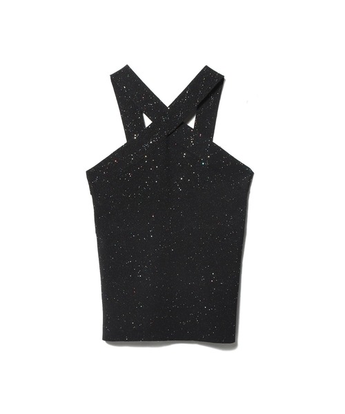 COLUMN(コラム)の「COLUMN / ホルターネックラメニット<PERMANENT>(ニット/セーター・レディース・ブラック/ゴールド/ブルー・FREE)」の2枚目の写真