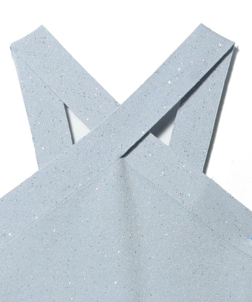 COLUMN(コラム)の「COLUMN / ホルターネックラメニット<PERMANENT>(ニット/セーター・レディース・ブラック/ゴールド/ブルー・FREE)」の5枚目の写真