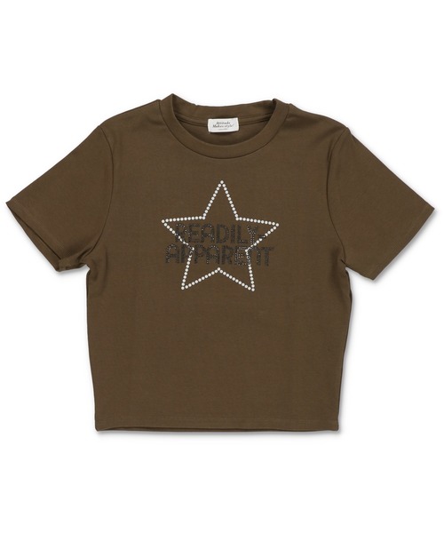 SPINNS(スピンズ)の「半袖ピタTシャツ/ストーンスター(Tシャツ/カットソー・レディース・カーキ/オフホワイト/ネイビー/ブラック・ONESIZE)」の7枚目の写真