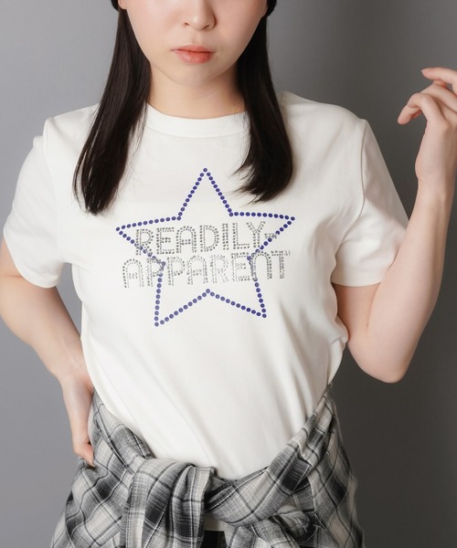 SPINNS(スピンズ)の「半袖ピタTシャツ/ストーンスター(Tシャツ/カットソー・レディース・カーキ/オフホワイト/ネイビー/ブラック・ONESIZE)」の12枚目の写真