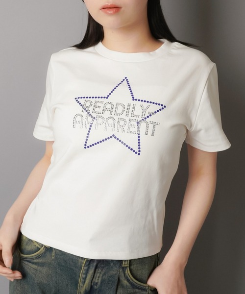 SPINNS(スピンズ)の「半袖ピタTシャツ/ストーンスター(Tシャツ/カットソー・レディース・カーキ/オフホワイト/ネイビー/ブラック・ONESIZE)」の16枚目の写真