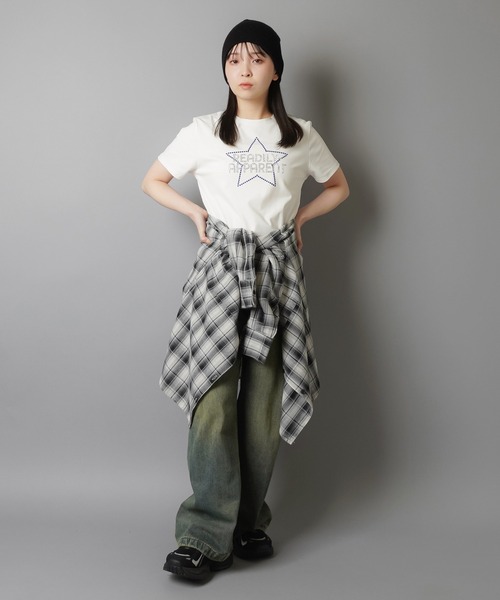 SPINNS(スピンズ)の「半袖ピタTシャツ/ストーンスター(Tシャツ/カットソー・レディース・カーキ/オフホワイト/ネイビー/ブラック・ONESIZE)」の20枚目の写真