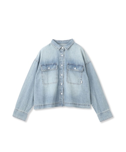 MAYSON GREY(メイソングレイ)の「デニムクロップドシャツ≪洗濯機で洗える≫(シャツ/ブラウス・レディース・ネイビー/ブルー・M)」の17枚目の写真