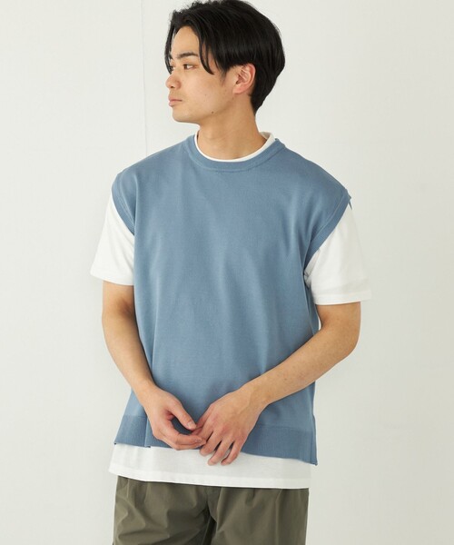 SHIPS Colors（シップス カラーズ）の「SHIPS Colors:〈洗濯機可能〉ベスト Tシャツ アンサンブル◇（ニット/セーター・メンズ・ネイビー/グレー/ブルー・MEDIUM/LARGE/X-LARGE）」の3枚目の写真
