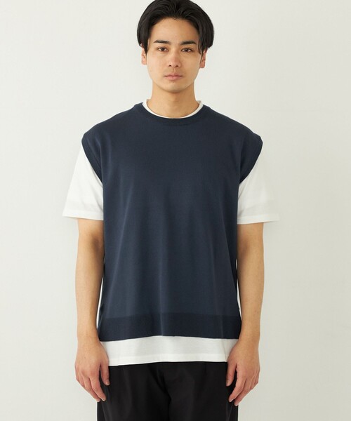 SHIPS Colors（シップス カラーズ）の「SHIPS Colors:〈洗濯機可能〉ベスト Tシャツ アンサンブル◇（ニット/セーター・メンズ・ネイビー/グレー/ブルー・MEDIUM/LARGE/X-LARGE）」の13枚目の写真