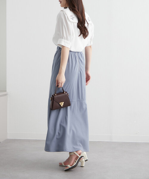Another Branch olive des olive(アナザーブランチオリーブデオリーブ)の「≪人気デザイン≫衿刺繍半袖ブラウス(シャツ/ブラウス・レディース・ミント/ネイビー/オフホワイト/サックスブルー・FREE)」の10枚目の写真