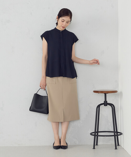 COMME CA MODELS（コムサモデルズ）の「ポリエステルドライツイル　タイトスカート（スカート・レディース・カーキ/ネイビー/ベージュ/ブラック・LARGE/MEDIUM/X-SMALL/X-LARGE/SMALL）」の14枚目の写真