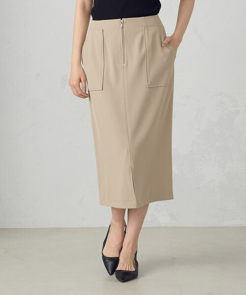 COMME CA MODELS（コムサモデルズ）の「ポリエステルドライツイル　タイトスカート（スカート・レディース・カーキ/ネイビー/ベージュ/ブラック・LARGE/MEDIUM/X-SMALL/X-LARGE/SMALL）」の16枚目の写真