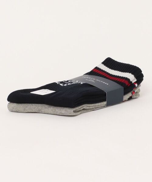 TOMMY HILFIGER(トミーヒルフィガー)の「【別注】TOMMY HILFIGER/トミーヒルフィガー ブランド ロゴ 靴下 ミドル丈 レギュラーソックス クルーソックス 2足セット 23cm 24cm 25cm 26cm 27cm(ソックス/靴下・メンズ・その他2/その他・23cm~25cm/25cm~27cm)」の15枚目の写真