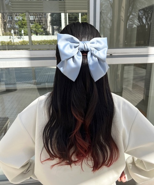 F i.n.t（フィント）の「ｻﾃﾝﾋﾞｯｸﾞﾘﾎﾞﾝﾊﾞﾚｯﾀ（バレッタ/ヘアクリップ・レディース・オレンジ/ライトピンク/ライトブルー・FREE）」の5枚目の写真