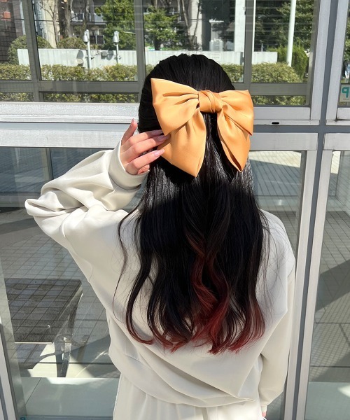 F i.n.t（フィント）の「ｻﾃﾝﾋﾞｯｸﾞﾘﾎﾞﾝﾊﾞﾚｯﾀ（バレッタ/ヘアクリップ・レディース・オレンジ/ライトピンク/ライトブルー・FREE）」の7枚目の写真