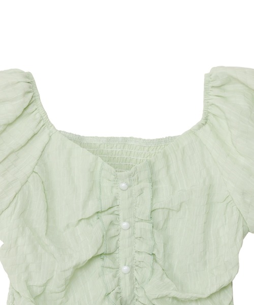 Ada.(エイダ)の「2WAY ボタンデザイン ふんわり パフリーブ ブラウス(シャツ/ブラウス・レディース・ブラック/アイボリー/グリーン/ライトブルー/ホワイト/ブラウン/ライトピンク・M/L)」の13枚目の写真