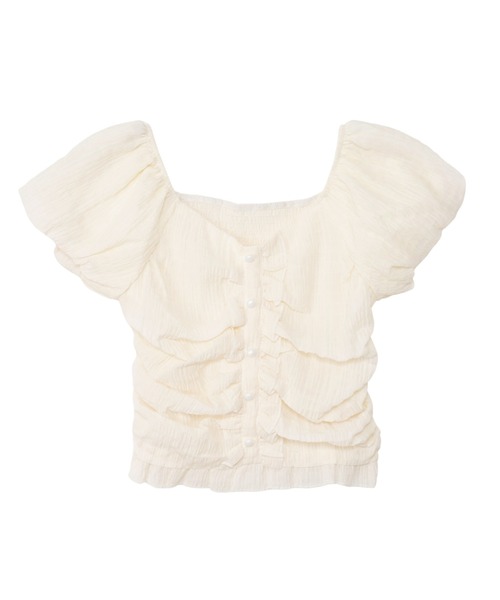 Ada.(エイダ)の「2WAY ボタンデザイン ふんわり パフリーブ ブラウス(シャツ/ブラウス・レディース・ブラック/アイボリー/グリーン/ライトブルー/ホワイト/ブラウン/ライトピンク・M/L)」の18枚目の写真