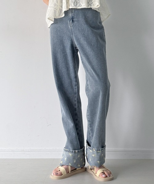 クロエ ヴィンテージ 虎と花刺繍デニムパンツ サイズ36 クロエ ヴィンテージ 虎と花刺繍デニムパンツ サイズ36