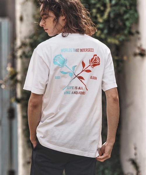 CAMBIO(カンビオ)の「mt9726- プリントT_Rose Gradation Tシャツ(Tシャツ/カットソー・メンズ・オリーブ/スミクロ/ホワイト・S/M/L/XL)」の5枚目の写真