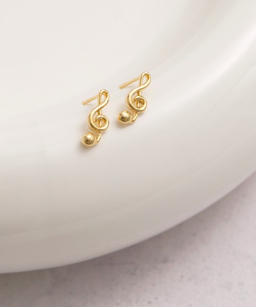 Peony(ピオニー)の「【Peony/ピオニー】/音符モチーフピアス(ピアス(両耳用)・レディース・ゴールド/シルバー・FREE)」の5枚目の写真