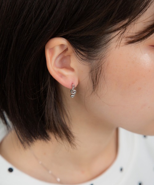 Peony(ピオニー)の「【Peony/ピオニー】/音符モチーフピアス(ピアス(両耳用)・レディース・ゴールド/シルバー・FREE)」の6枚目の写真