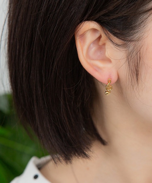 Peony(ピオニー)の「【Peony/ピオニー】/音符モチーフピアス(ピアス(両耳用)・レディース・ゴールド/シルバー・FREE)」の9枚目の写真