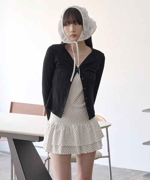 UNE MANSION(ユヌマンション)の「サマーシースルーフラワーヘアーカチープスカーフ(ハット・レディース・ブラック/ホワイト・ONE SIZE)」の8枚目の写真