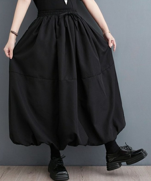 セール】ギャザー ハイウエスト ロング バルーン スカート（スカート