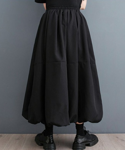 セール】ギャザー ハイウエスト ロング バルーン スカート（スカート