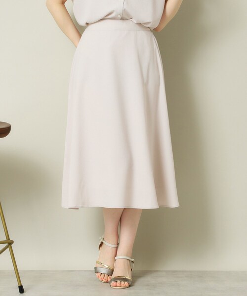 ITS'DEMO(イッツデモ)の「【UVケア/吸水速乾/洗濯機OK】麻調合繊スカート<ラク服シリーズ>(スカート・レディース・ネイビー系2/サックスブルー/ホワイト系5/ナチュラル/ブルー・00)」の3枚目の写真