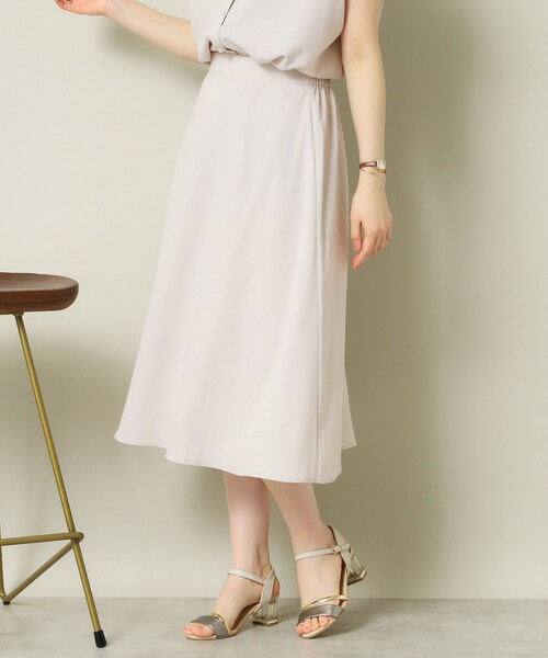 ITS'DEMO(イッツデモ)の「【UVケア/吸水速乾/洗濯機OK】麻調合繊スカート<ラク服シリーズ>(スカート・レディース・ネイビー系2/サックスブルー/ホワイト系5/ナチュラル/ブルー・00)」の9枚目の写真