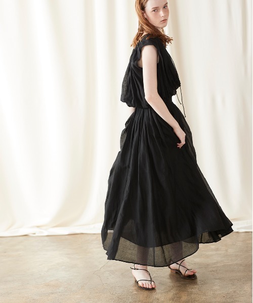 Marilyn Moon（マリリンムーン）の「タックテクニックシアーコットンスカート（スカート・レディース・ブラック/グレイッシュベージュ/ブラウン・FREE）」の14枚目の写真