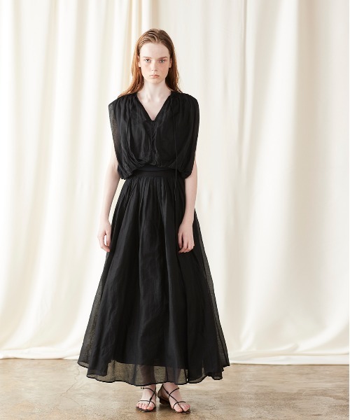 新品✩24SS MARILYN MOON タックシアースカート タックテクニックシアーコットンスカート(スカート)|Marilyn