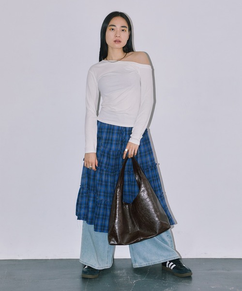 LIENCOEUR（リアンクール）の「チェックレイヤードスカート（スカート・レディース・ブルー/ブラック・FREE）」の5枚目の写真