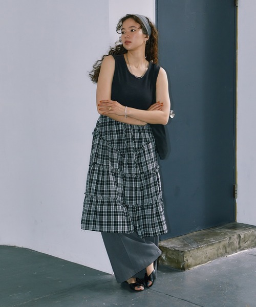 LIENCOEUR（リアンクール）の「チェックレイヤードスカート（スカート・レディース・ブルー/ブラック・FREE）」の22枚目の写真
