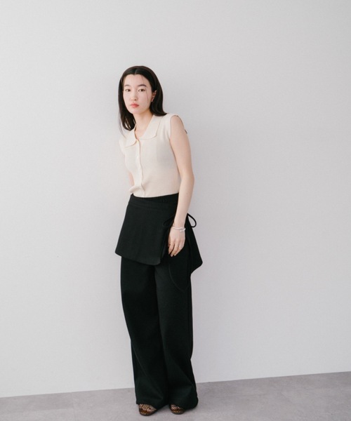 DRWCYS（ドロシーズ）の「レイヤードスウェットパンツ（スウェットパンツ・レディース・ブラック/グレー・FREE）」の7枚目の写真