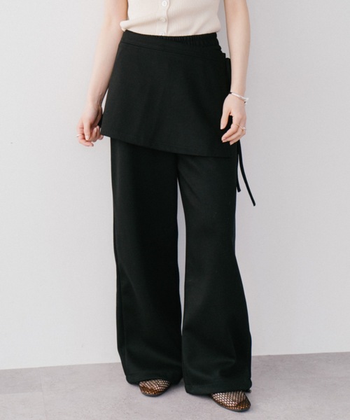 DRWCYS（ドロシーズ）の「レイヤードスウェットパンツ（スウェットパンツ・レディース・ブラック/グレー・FREE）」の9枚目の写真