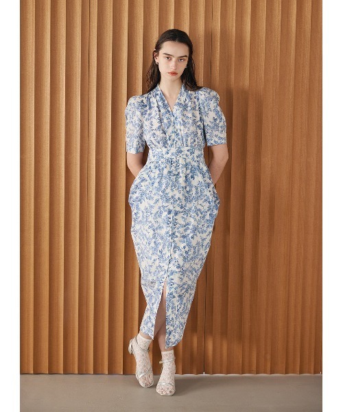 COEL（コエル）の「フロントボタンドレープワンピース（ワンピース・レディース・ブラック/ブラウン/ブルー・36/38）」の3枚目の写真