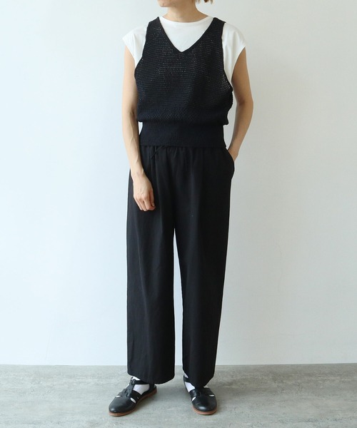 yuni（ユニ ）の「コットン / 和紙ニット ビスチェ（キャミソール