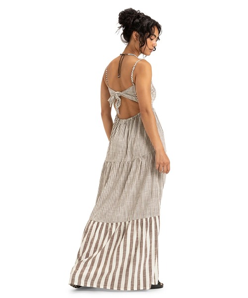 送料込み/サイズ豊富 ROXY  Glow ワンピース Roxy TROPICAL GLOW MAXI STRIPE ウィメンズ ロングドレス