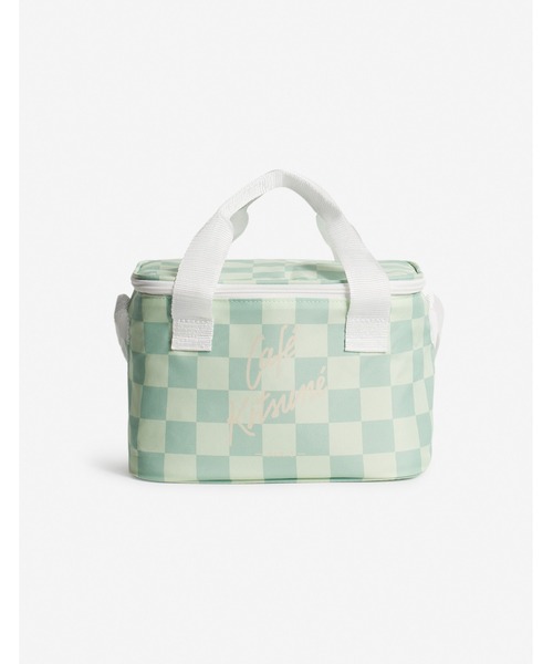 Maison Kitsune(メゾンキツネ)の「CAFE KITSUNE CHECKERBOARD COOLER BAG(ハンドバッグ・メンズ・グリーン・U)」の1枚目の写真