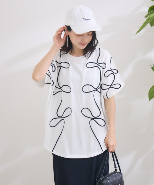 KATHARINE ROSS（キャサリンロス）の「【KATHARINE ROSS】【margaux vintage】cord embroidery Tee（Tシャツ/カットソー・レディース・ブラック/オフホワイト・MEDIUM）」の21枚目の写真