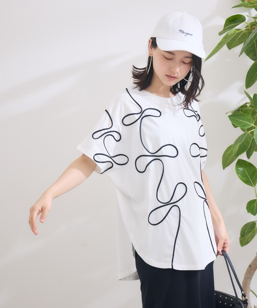 KATHARINE ROSS（キャサリンロス）の「【KATHARINE ROSS】【margaux vintage】cord embroidery Tee（Tシャツ/カットソー・レディース・ブラック/オフホワイト・MEDIUM）」の20枚目の写真