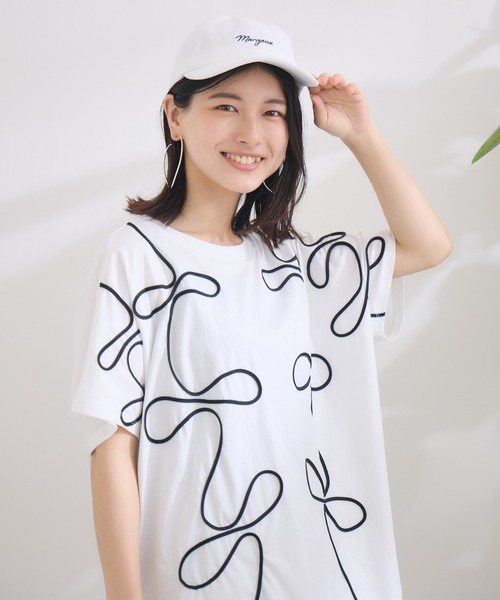 KATHARINE ROSS（キャサリンロス）の「【KATHARINE ROSS】【margaux vintage】cord embroidery Tee（Tシャツ/カットソー・レディース・ブラック/オフホワイト・MEDIUM）」の19枚目の写真