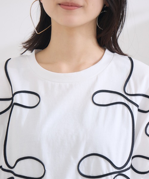 KATHARINE ROSS（キャサリンロス）の「【KATHARINE ROSS】【margaux vintage】cord embroidery Tee（Tシャツ/カットソー・レディース・ブラック/オフホワイト・MEDIUM）」の14枚目の写真