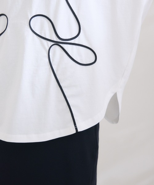 KATHARINE ROSS（キャサリンロス）の「【KATHARINE ROSS】【margaux vintage】cord embroidery Tee（Tシャツ/カットソー・レディース・ブラック/オフホワイト・MEDIUM）」の12枚目の写真