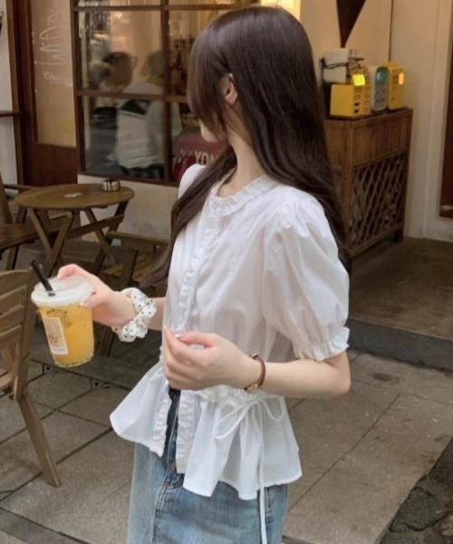 Achic（アシック）の「ディープタウンボリューム袖ブラウス（シャツ/ブラウス・レディース・ホワイト・M）」の14枚目の写真